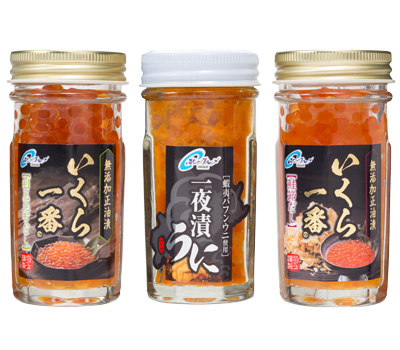 粒うに＆いくら一番 3本セット 瓶