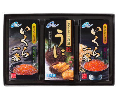 粒うに＆いくら一番 3本セット 化粧箱