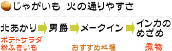 ジャガイモ 火の通りやすさ