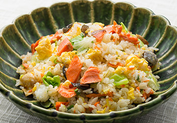 紅鮭のチャーハン