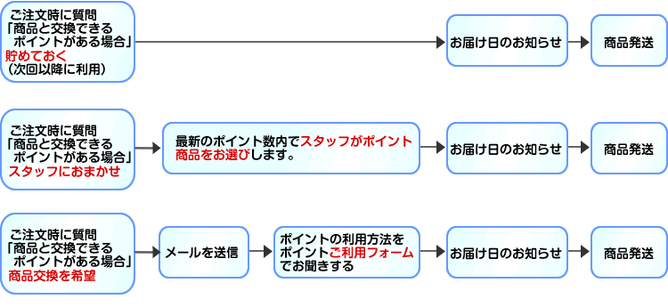 ポイントのご利用方法　ご注文から商品発送まで
